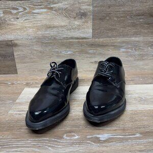 Dr. Martens Tanner Glossy Black Leather Pointed Toe Oxfords Women's Size…